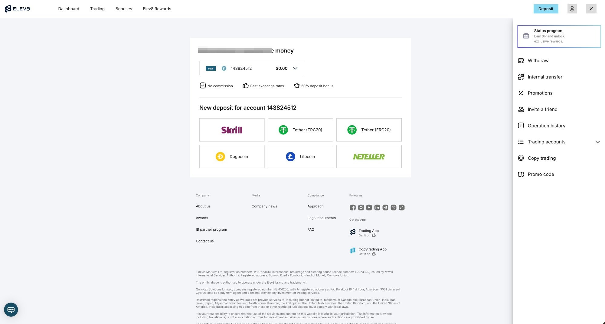 Elev8 Deposit Methods